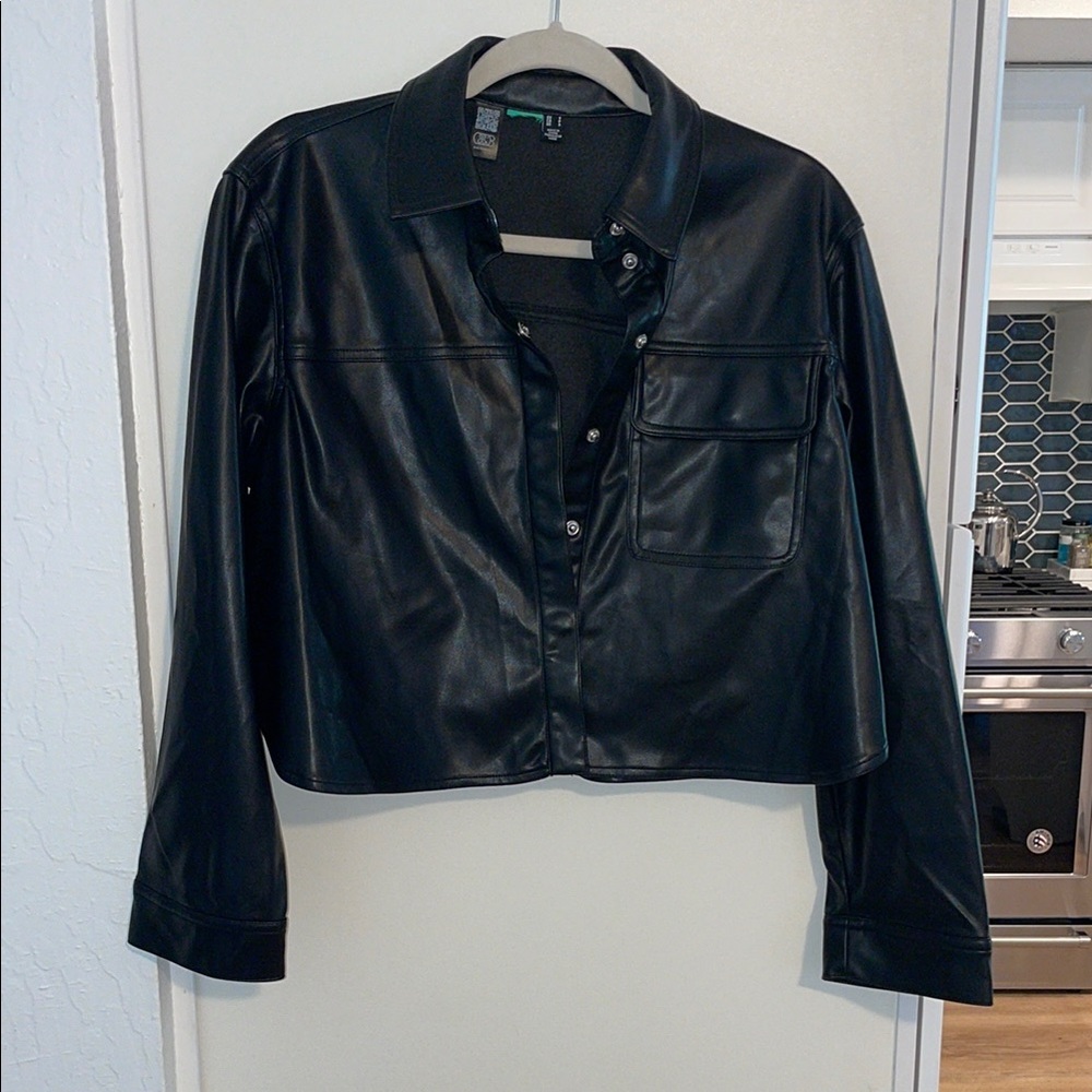 Vero Moda Black Faux Leather Jacket or shirt | S